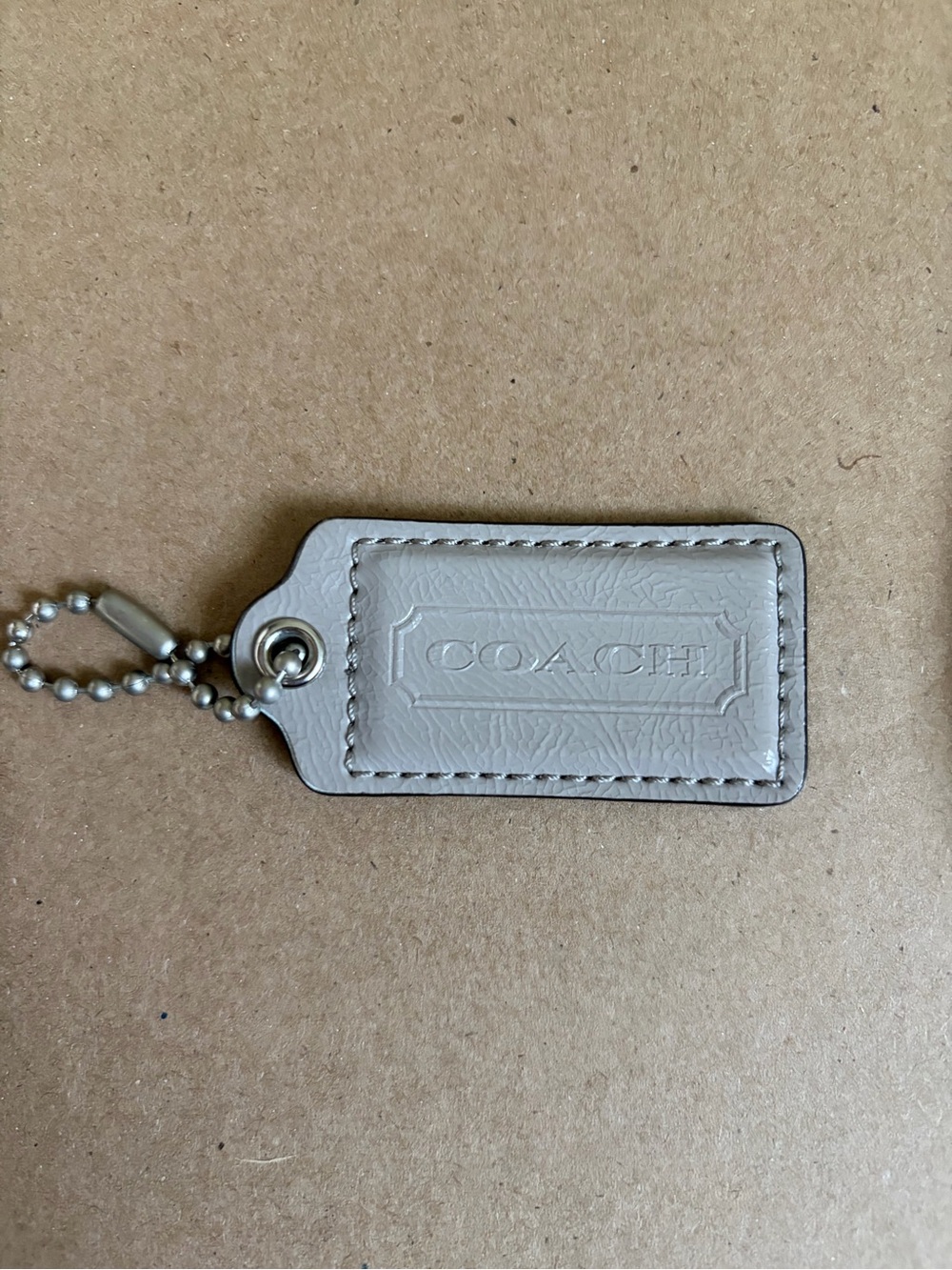 Coach gray Leather Hangtag